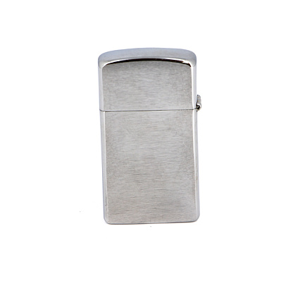 Зажигалка ZIPPO Slim® с покрытием Brushed Chrome, латунь/сталь, серебристая, матовая, 29x10x60 мм (Серебристый)