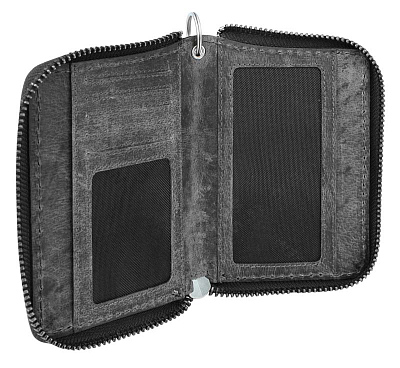 Портмоне WENGER Arizona, на молнии, черный, воловья кожа, 11,5×2,5×16,5 см