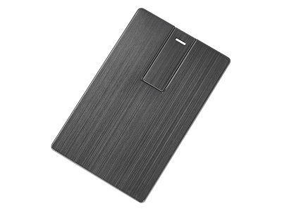 USB-флешка на 16 Гб Card Metal в виде металлической карты (Тёмно-серый)