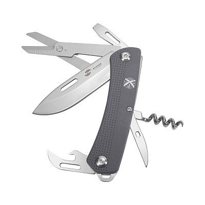 Нож перочинный Stinger, 103 мм, 10 функций, материал рукояти АБС-пластик (серый) (Серебристый,серый)