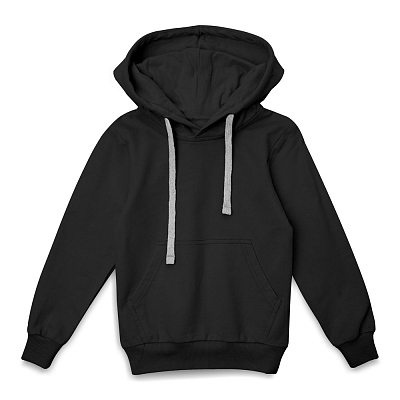 Толстовка с капюшоном детская Kirenga Kids, черная (Чёрный)