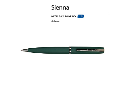 Ручка металлическая шариковая Sienna, софт-тач