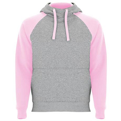 Двухцветное Толстовка BADET унисекс, ПЁСТРЫЙ СЕРЫЙ/СВЕТЛО-РОЗОВЫЙ 3XL (Пёстрый серый/Светло-Розовый)