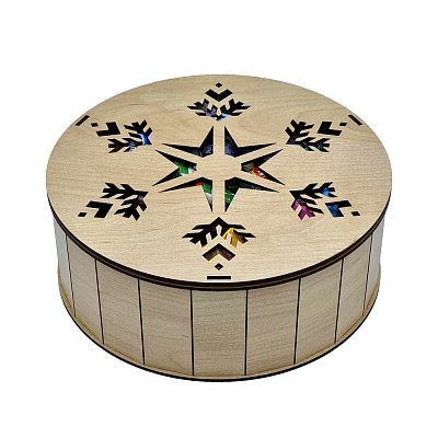 ШКАТУЛКА - упаковка новогодняя из дерева 1500г (Коричневый)