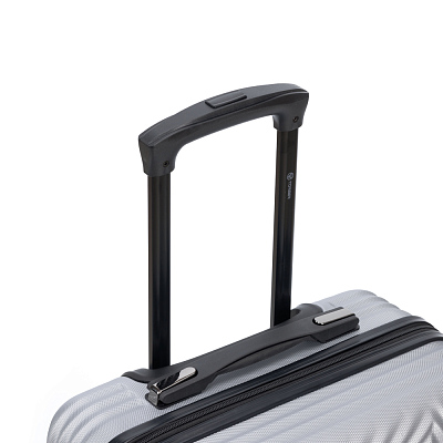 Чемодан TORBER Lama, серебристый, ABS-пластик, 38 х 21 х 55 см, 37 л