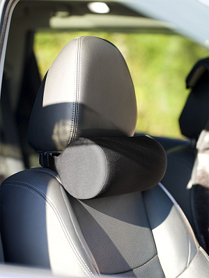 Подушка автомобильная на подголовник Roadie, черная (Чёрный) Подушка автомобильная на подголовник Roadie, черная (Чёрный)