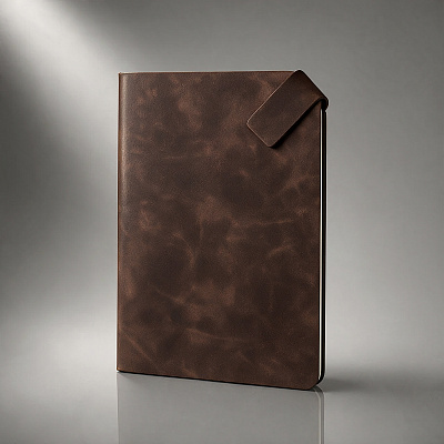Блокнот А5 с магнитным клапаном в гибкой обложке Chaplin (Шоколадный)