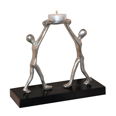 Скульптура - подсвечник "Единство"  (Черный с серебром)