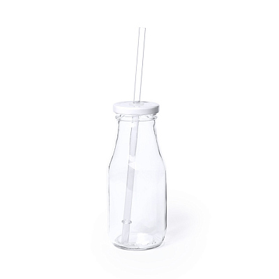 Бутылка ABALON с трубочкой, 320 мл (Прозрачный, белый)