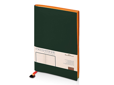 Ежедневник недатированный А5 Mercury (Темно-зеленый/оранжевый)