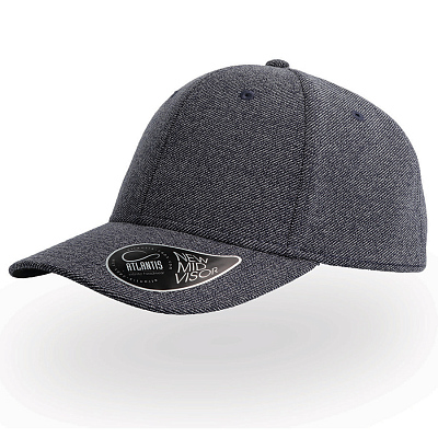 Бейсболка LOOP, 6 клиньев,  пластиковая застежка (Тёмно-синий)