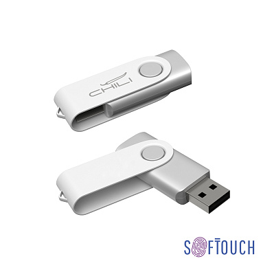 Флеш-карта "Vostok", объем памяти 16Gb, покрытие soft touch  (Белый)