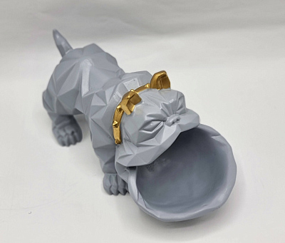 Статуэтка хранитель Бульдог, серый