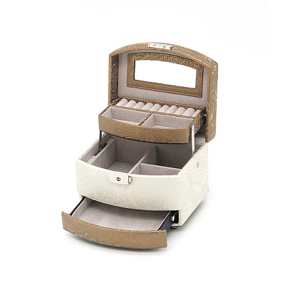 Шкатулка для украшений Jardin D'Ete, цвет бежево-золотой, 15,8 х 13 х 11,5 см (Бежевый)