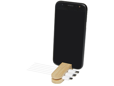 Органайзер для проводов Edulis бамбуковый (Бежевый)