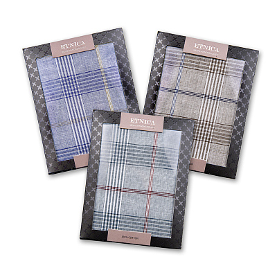 Подарочный набор мужских носовых платков "ETNICA" Пд65 Подарочный набор мужских носовых платков "ETNICA" Пд65