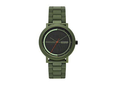 Часы наручные, мужские (Корпус- зеленый, циферблат- черный, крепление- зеленый)