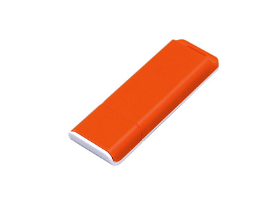 USB 2.0- флешка на 16 Гб с оригинальным двухцветным корпусом (Оранжевый/белый)