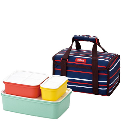 Набор ланчбоксов в термосумке Thermos DJF4003, темно-синий (Тёмно-синий)