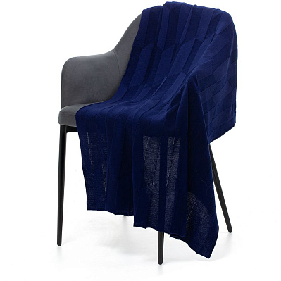 Плед Rombus, темно-синий (сапфир) (Тёмно-синий)