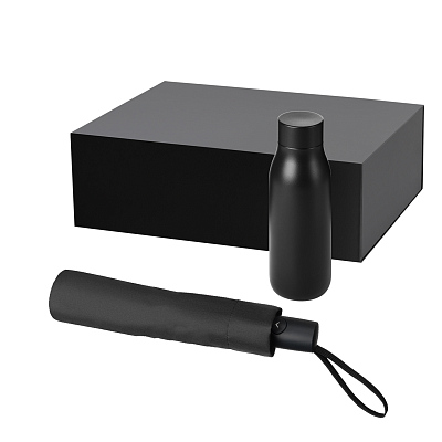 Подарочный набор Sevilla, Atlanta, черный (зонт, термобутылка) (Чёрный)