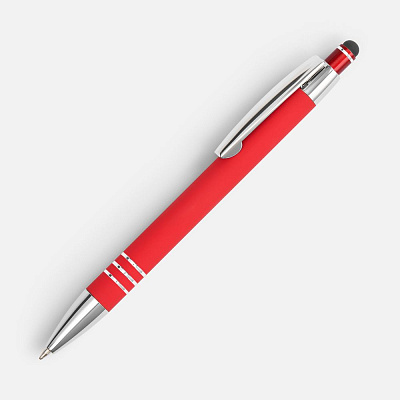 Ручка шариковая Sansen Soft Touch со стилусом, красная (Красный)