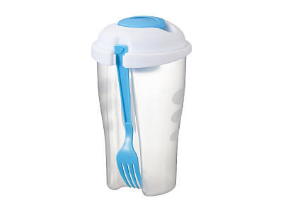 Ланч-бокс для салата Shakey (Бесцветный полупрозрачный/голубой)