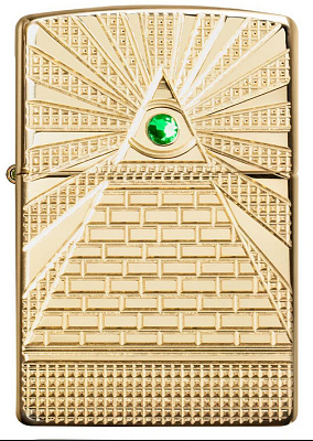 Зажигалка ZIPPO Armor™ с покрытием High Polish Brass, латунь/сталь, золотистая, 38x13x57 мм