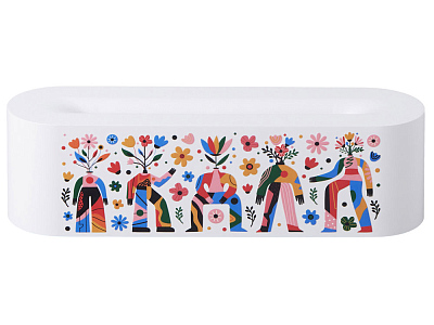 Увлажнитель с эффектом пламени Flame с УФ-печатью DTF (Белый)