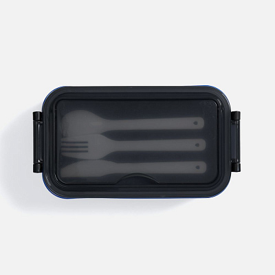 Ланчбокс Pranzo, синий с черным