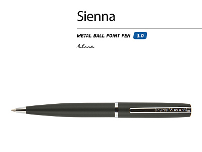 Ручка металлическая шариковая Sienna, софт-тач
