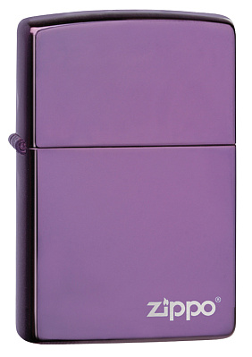 Зажигалка ZIPPO Classic с покрытием Abyss™, латунь/сталь, фиолетовая с логотипом, 38x13x57 мм (Фиолетовый)