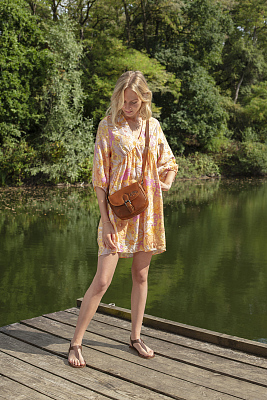 Сумка женская KLONDIKE GOLD «Kate», натуральная кожа в коньячном цвете, 21 х 16,5 х 6,5 см