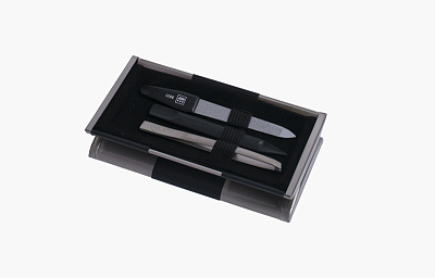 Маникюрный набор Yes, 5пр. Футляр: металл, цвет металлик/черный