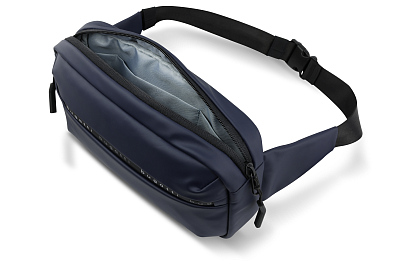 Сумка на пояс BUGATTI Blanc, синяя, тарпаулин/полиэстер, 26х5,5х13,5 см