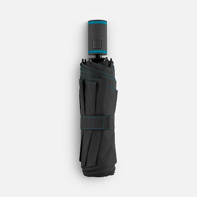 Зонт складной AOC Mini с цветными спицами, бирюзовый
