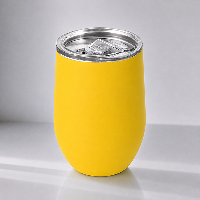 Вакуумная термокружка Sense Gum, непротекаемая крышка, soft-touch (Желтый)