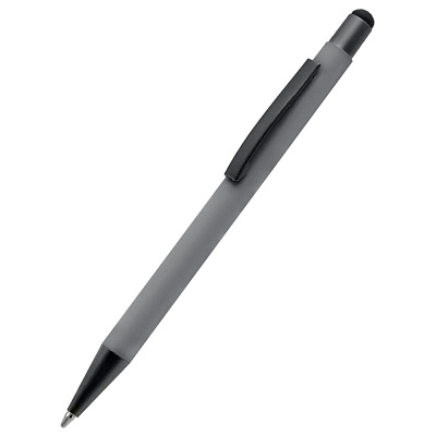 Ручка металлическая Story софт-тач, светло-серая (Светло-серый)