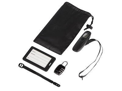 Набор для путешествия : весы, замок, бирка World (Чёрный)