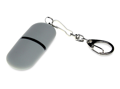 USB 2.0- флешка Goutte Soft-touch на 128 Гб каплевидной формы (Серый)