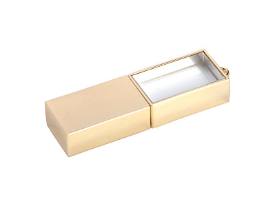 USB 2.0- флешка на 64 Гб кристалл в металле (Золотистый)