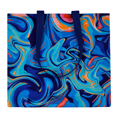 Сумка для покупок Тоут с полноцветной печатью (Синий)