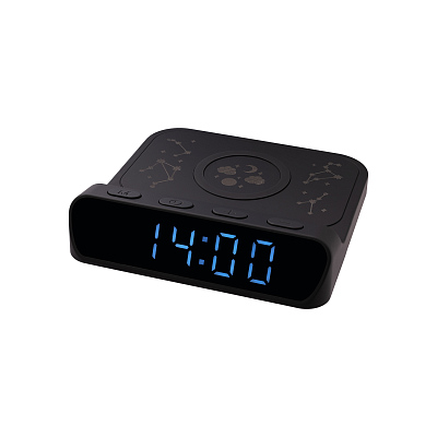 Зарядная станция с часами 15W Ригель (Rigel), черная
