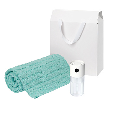 Подарочный набор Дуалис, Фадо (Dualis, Fado), аква (увлажнитель, плед) (Бирюзовый)
