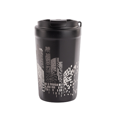 Термостакан "Eclipse_Мегаполис" 400 мл, покрытие пудра, черный (Чёрный)
