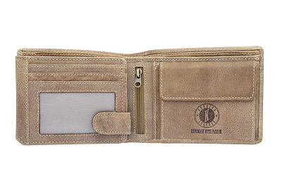 Бумажник KLONDIKE «Rob», натуральная кожа в коричневом цвете, 12,5 х 10 см