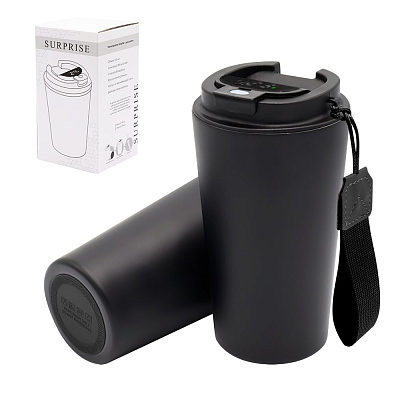 Термокружка Surprise To Go с индикатором, чёрная (Чёрный)