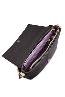 Сумка наплечная женская BUGATTI Ella, тёмно-коричневая, полиуретан, 27х9х20,5 см