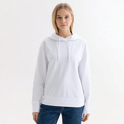 Худи с капюшоном, унисекс Алекс (Alex) белый, размер S