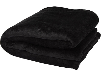 Двусторонний плед  Эшн из переработанной шерпы (Чёрный)